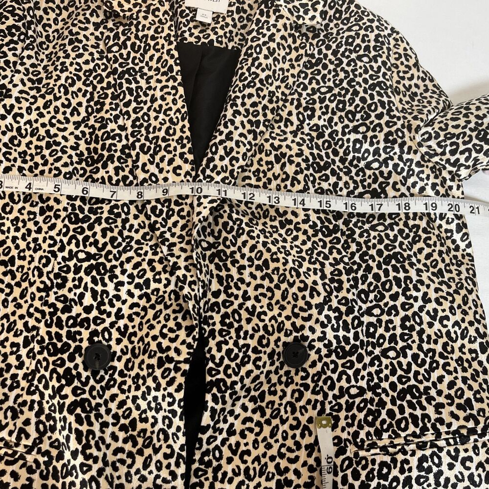Nine West Women's Leopard Print Blazer Jacket Size M Satin Lined Animal Career - Picture 7 of 8